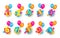 Childish colorful bubble numbers set design