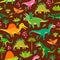 A Childish dinosaurs and tropical leaves pattern