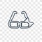 Childish eyeglasses concept vector linear icon isolated on trans