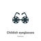 Childish eyeglasses vector icon on white background. Flat vector childish eyeglasses icon symbol sign from modern fashion