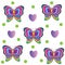 Childish patterns with cute butterflies, for fabrics, wrappers, tectil. vector design