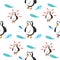 Childish patterns, with cute penguins, fish. for cloth, wrappers, textiles. vector design