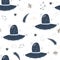 Childish seamless pattern with aliens, ufo in cosmos. Perfect for kids apparel,fabric, textile, nursery decoration,wrapping paper