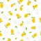Childish seamless pattern with bright lemons