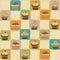 Childish seamless pattern with cupcakes