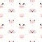 Childish seamless pattern with cute smiley animals. Creative baby texture for fabric, nursery, textile, clothes. Pastel background