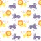 Childish seamless pattern with hand drawn animals. Trendy scandinavian vector background. Perfect for kids apparel