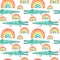 Childish seamless pattern with hand drawn crocodiles and rainbows. Animals of the jungle. For fabric, textiles and other surfaces