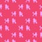 Childish seamless pattern of soft realistic pink contour dogs design elements for fabric. Dogs breed poodle set