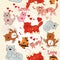 Childish seamless wallpaper pattern with cute and funny cats