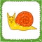 Childlike colored snail animal icon