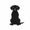 Childlike Illustration Of A Pensive Black Labrador Retriever Dog