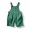 Childlike Photorealistic Green Overall With Brown Straps And Buckles