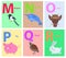 Children ABC with Cute Animals Cartoon Flat Vector