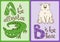 Children Alphabet with Funny Animals Alligator and Bear.