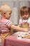 Children apron cooking gingerbread cookies kitchen