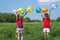 Children with balloon outdoor