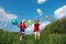 Children with balloon outdoor