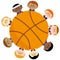 Children basketball team. Vector illustration