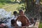 Children bathing in tube-well