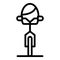 Children bike icon, outline style