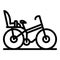 Children bike icon, outline style