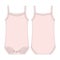 Children bodysuit. Baby sleeveless tank top body technical sketch. Light pink color