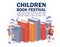 Children Book Festival Text Poster with Happy Kids