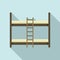 Children bunk bed icon, flat style