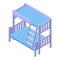 Children bunk bed icon, isometric style