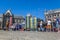 Children catch soap bubbles in the central Dam Square in Amsterdam