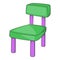 Children chair icon, cartoon style