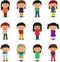 Children characters expressing emotions
