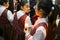 Children of choir holding candles ready admission