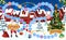 Children Christmas holiday boardgame template