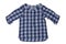 Children clothes. Fashionable blue checkered kids girl shirt wit