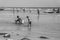 Children at the coastline from Morondava during low tide