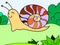 Children color, slug. Snail in the nature. Vector