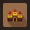 Children colorful castle icon, flat style