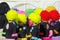 Children in colorful wigs