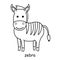 Children coloring on the theme of animal vector, zebra