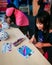 Children colouring at the National Science Centre in Kuala Lumpur during long school break