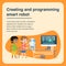 Children Creating and Programming Smart Robot.
