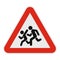 Children crossing the road icon, flat style.