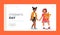 Children Day Landing Page Template. Little Girls Characters Playing and Smiling. African and Caucasian Child Friendship