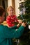 Children Decorating Christmas Tree At Home