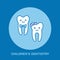 Children dentistry, orthodontics line icon. Dental care sign, smiling teeth. Health care thin linear symbol for dentist