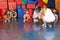 Children doing gymnastics in physical education