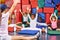 Children doing kids gymnastics in gym