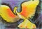 Children drawing - yellow phoenix